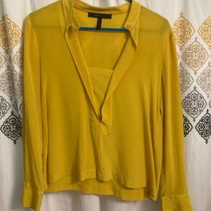 BCBG Max Azra blouse.  Mustard in color.